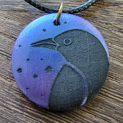Crow Pendant Blue-Violet