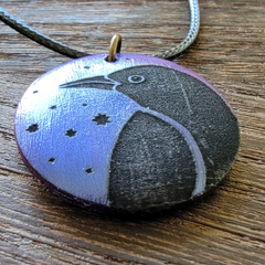 Crow Pendant Blue-Violet