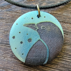 Crow Pendant Seafoam