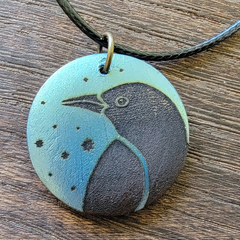 Crow Pendant Seafoam