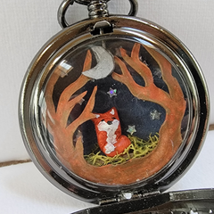 Miniature Fox Habitat with Crescent Moon