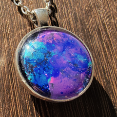 Double Sided Glitter Galaxy Pendant