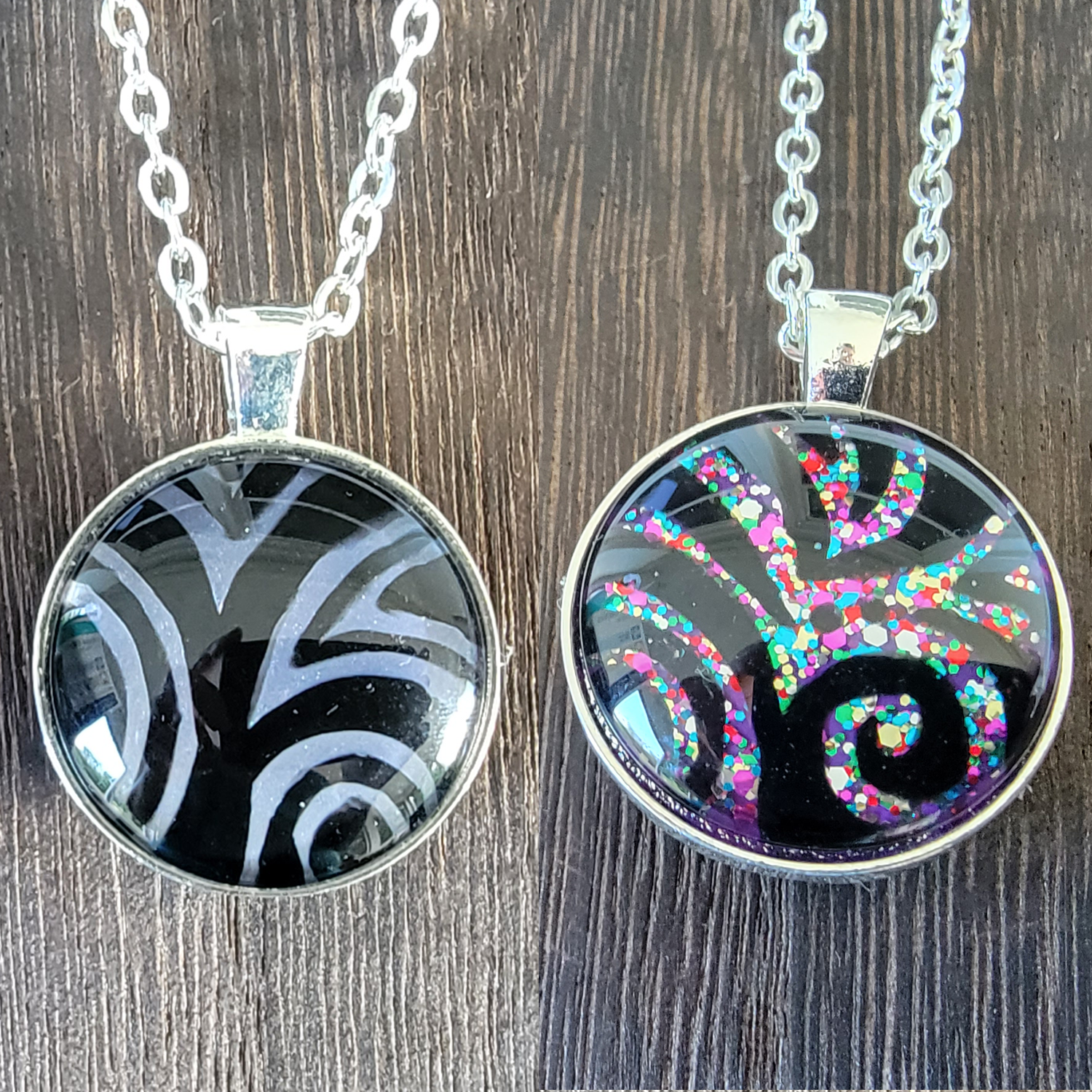 Double Sided Glittertastic Swirl Pendant