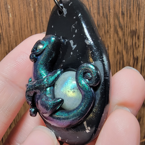 Green Labradorite Treasure Dragon
