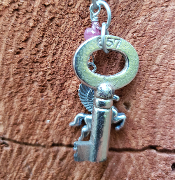 Key & Pegasus Charm Necklace