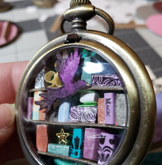 Pocket Watch Library with Purple Bird
