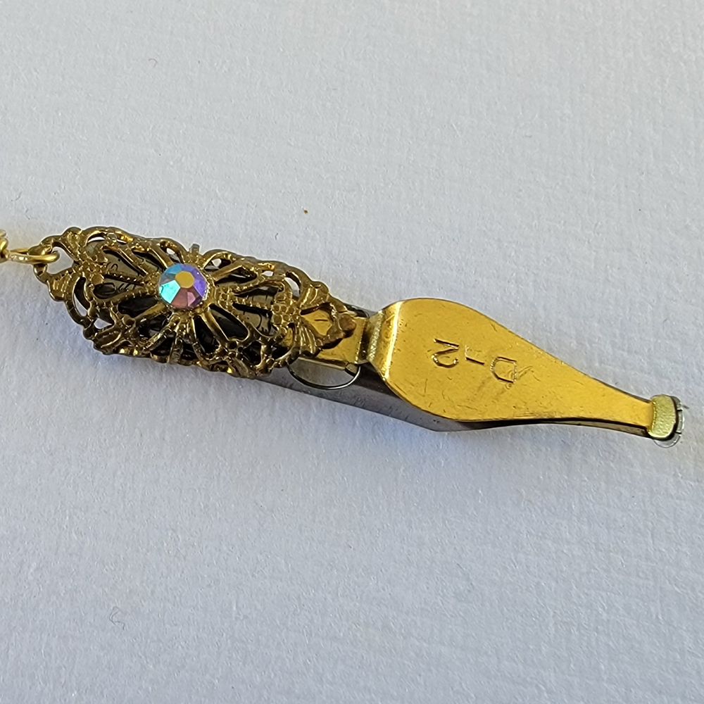 Iridescent & Gold Vintage Pen Nib Pendant