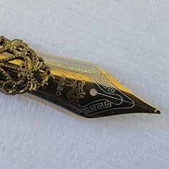 Iridescent & Gold Pen Nib Pendant