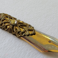 Iridescent & Gold Pen Nib Pendant