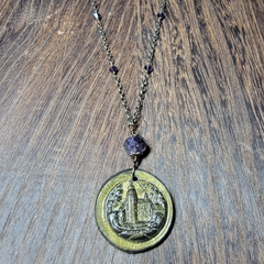 Polymer Clay Castle Pendant (Purple)