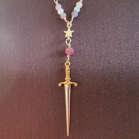 Sapphire and Star Sword Necklace