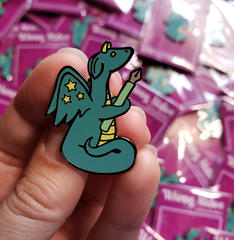 Dragon Writing Familiar Enamel Pin