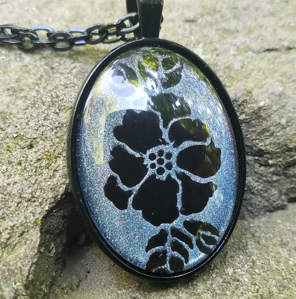 Hand Painted Flower (Blue)