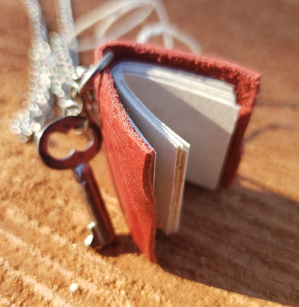 Red Book Necklace with Key